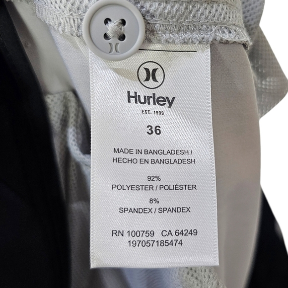 Hurley All Day Hybrid Shorts Gray Size 36 Quick Dry Reflective 4 Way Stretch NWT - Picture 9 of 9